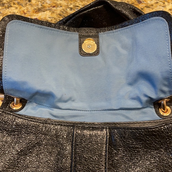 Coach Rose Gold and Black Leather Shoulder Bag - Picture 5 of 9